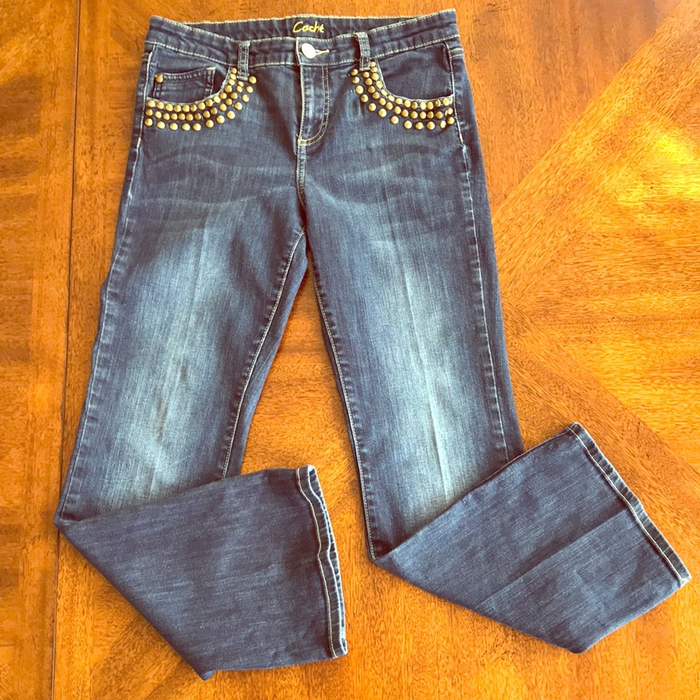 Cache Studded Slightly Boot Cut Jeans Size 10 - image 1